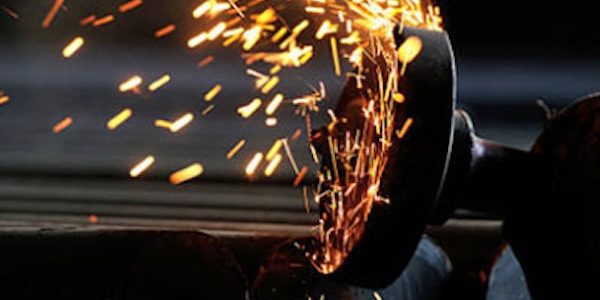 angle grinder grinding metal