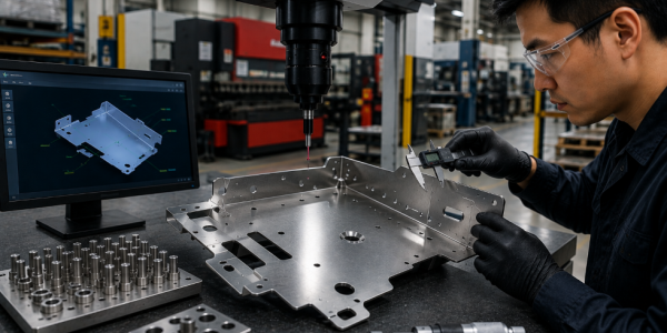 technician performing quality control inspection
